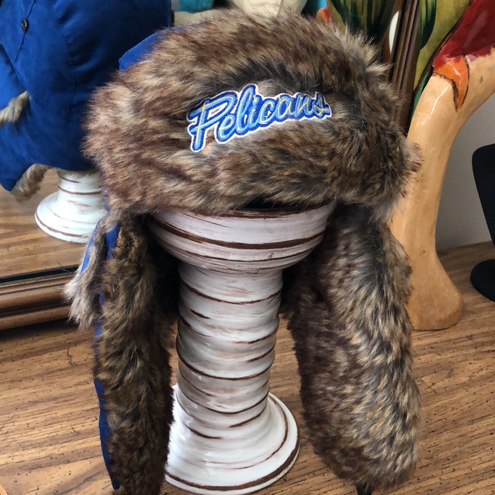 NEW Furry Suede Trapper Hat - SC Pelicans Baseball Team - Picture 2 of 11